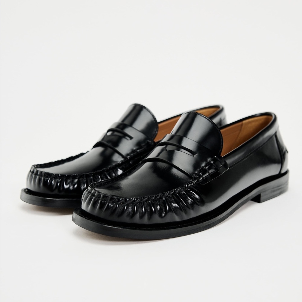 ZARA Flat Leather Loafers
